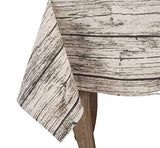 Fennco Styles Country Wood Grain Design Cotton Tablecloth - Natural Table Cover for Everyday Use, Banquets, Holiday Gathering and Outdoor Events