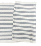 Fennco Styles Woven Classic Striped Area Rug 24" W x 51" L - Navy Blue Cotton Blend Carpet Indoor Outdoor Floor Mat for Living Room, Entryway, Bedroom and Floor Décor