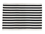Fennco Styles Woven Classic Striped Area Rug 24" W x 51" L - Navy Blue Cotton Blend Carpet Indoor Outdoor Floor Mat for Living Room, Entryway, Bedroom and Floor Décor