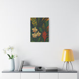 Gauguin Inspired Tropical Still Life with Orchids and Bromeliads