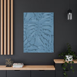 Cerulean Blue Monstera Canvas Print – Botanical Wall Art