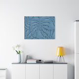 Cerulean Blue Monstera Canvas Print – Botanical Wall Art