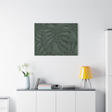 Deep Green Monstera Canvas Print – Botanical Wall Art