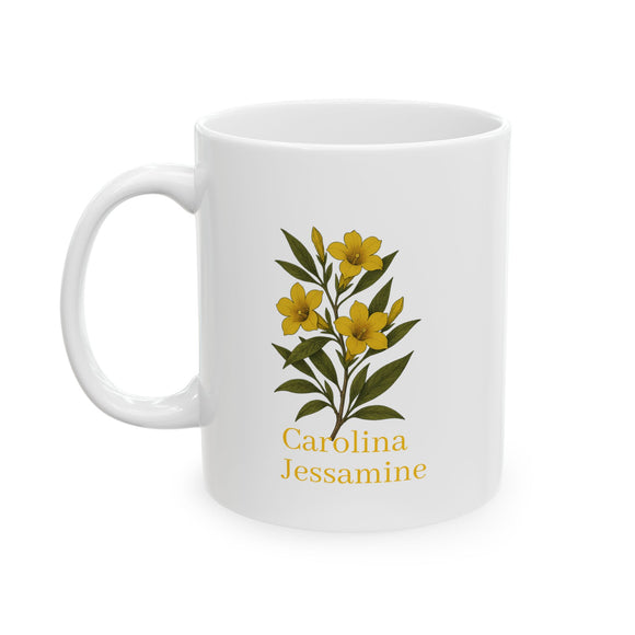 Carolina Jessamine Ceramic Mug - Beware Sweet Seduction Floral Design