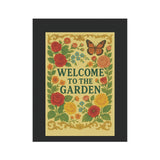 Victorian Garden Banner - Welcome to the Garden Flag, Floral Outdoor Decor, Spring Gardening Gift, Butterfly Garden Sign, Home & Patio Decor
