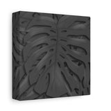 Charcoal Monstera Canvas Print – Botanical Wall Art