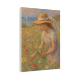 Seaside Wildflower Gathering – Impressionist Style Portrait