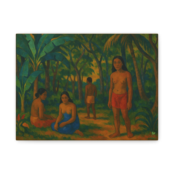 Gauguin Inspired Tropical Forest with Islanders
