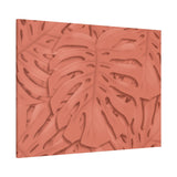 Coral Monstera Canvas Print – Botanical Wall Art