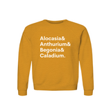 Alocasia, Anthurium, Begonia & Caladium Plant Lover Sweatshirt – Organic Cotton Raglan