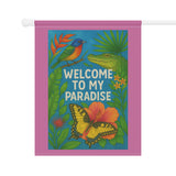 Welcome to My Paradise – South Florida Garden Banner, Colorful Outdoor Decor, Tropical Flag for Home, Vibrant Yard Sign, Perfect for Summer Celebrations