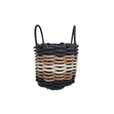 Five Stripe Rope Storage Basket Black, Brown and Tan - FREE SHIPPING