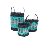 Five Stripe Rope Storage Basket Black, Teal & Gray - FREE SHIPPING