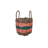 Five Stripe Rope Storage Basket Brown, Orange and Hunter Green - FREE SHIPPING