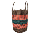 Five Stripe Rope Storage Basket Brown, Orange and Hunter Green - FREE SHIPPING