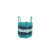 Five Stripe Rope Storage Basket Teal, Navy Blue & Seafoam - FREE SHIPPING