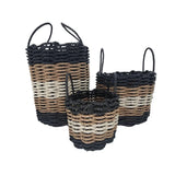Five Stripe Rope Storage Basket Black, Brown and Tan - FREE SHIPPING