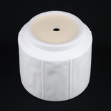 3-Piece White Stoneware Planter Pot Set with Soft Vertical Texture on a black background