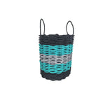 Five Stripe Rope Storage Basket Black, Teal & Gray - FREE SHIPPING