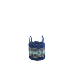 Five Stripe Rope Storage Basket Blue, Gray and Seafoam - FREE SHIPPING