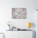 Echeveria Violet Queen Succulent Pattern Canvas Print – Botanical Wall Art