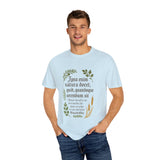 Nature Is Our Teacher – Pliny the Elder Quote Unisex Garment-Dyed T-shirt, Botanical T-shirt
