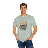 Death Myrtle Unisex Garment-Dyed T-shirt - Vintage Skull & Floral Design, IYKYK Statement Tee