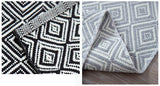 Fennco Styles Woven Classic Diamond Geometric Small Area Rug - Cotton Blend Carpet Indoor Outdoor Floor Mat for Living Room, Entryway, Bedroom and Floor Décor