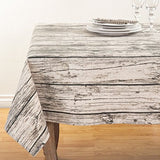 Fennco Styles Country Wood Grain Design Cotton Tablecloth - Natural Table Cover for Everyday Use, Banquets, Holiday Gathering and Outdoor Events