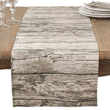 Fennco Styles Country Wood Grain Design Cotton Tablecloth - Natural Table Cover for Everyday Use, Banquets, Holiday Gathering and Outdoor Events