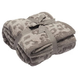 Fennco Styles Leopard Print Ultra-Soft Throw Blanket 50" W x 60" L - Beige Wild Cozy Blanket for Indoor Outdoor Use, Couch, Bedroom, Living Room, Office Décor
