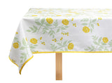 Fennco Styles Garden Floral Print Tablecloth 55" W x 55" L - Yellow Flowers Wrinkle-Free Washable Table Cover for Everyday Use, Banquets, Holidays, Indoor Outdoor Events and Special Occasions