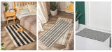 Fennco Styles Woven Classic Striped Area Rug 24" W x 51" L - Navy Blue Cotton Blend Carpet Indoor Outdoor Floor Mat for Living Room, Entryway, Bedroom and Floor Décor