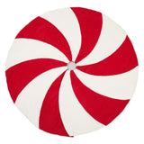 Fennco Styles Candy Cane Design Christmas Tree Skirt 72" Round - Red & White Tree Skirt for Home, Holiday Tree, Indoor Outdoor and Special Occasion