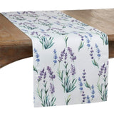 Fennco Styles Garden Lavender Print Tablecloth - Various Size for Home, Dining Room Décor, Banquets, Indoor & Outdoor Event, Family Gathering and Special Occasion