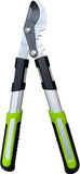 Garden pruner with green handles on a white background