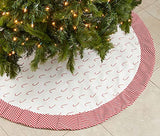 Fennco Styles Candy Cane Christmas Tree Skirt 72" Round - Red Tree Skirt for Home, Holiday Tree, Indoor Outdoor and Special Occasion