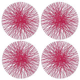 Fennco Styles Unique Paper Straw Placemats 15 Inches Round, Set of 4 – Modern Traycloth Table Mats for Home, Dining Room Décor, Banquets, Indoor & Outdoor and Special Events