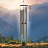 Musical Zenith Series Wind Chime with 'Country Music 62' text against a mountainous landscape