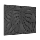 Charcoal Monstera Canvas Print – Botanical Wall Art