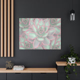 Echeveria Violet Queen Succulent Pattern Canvas Print – Botanical Wall Art