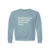 Philodendron, Syngonium, Dracaena & Hoya Plant Lover Sweatshirt – Organic Cotton Raglan