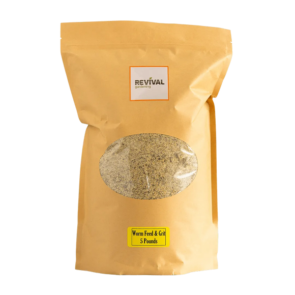 Worm Feed & Grit with 'Revival' branding on a white background