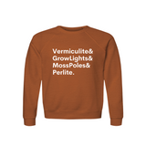 Vermiculite, GrowLights, MossPoles & Perlite Plant Lover Sweatshirt – Organic Cotton Raglan