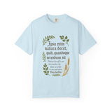 Nature Is Our Teacher – Pliny the Elder Quote Unisex Garment-Dyed T-shirt, Botanical T-shirt