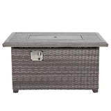 Tenaya Wicker Square Firepit Table