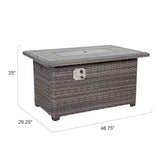Tenaya Wicker Square Firepit Table