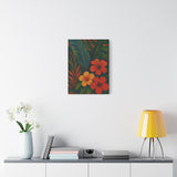 Gauguin Inspired Tropical Still Life with Hibiscus and Foliage