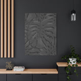 Charcoal Monstera Canvas Print – Botanical Wall Art