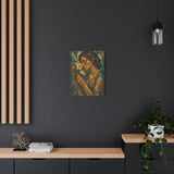 Woman Smelling Flowers Abstract Geometric Cubist Art Canvas Wall Decor